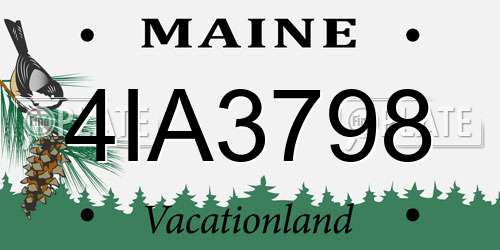 4IA3798 Maine License Plate