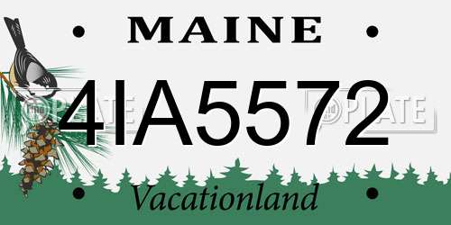 4IA5572 Maine License Plate