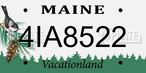 4IA8522 Maine License Plate