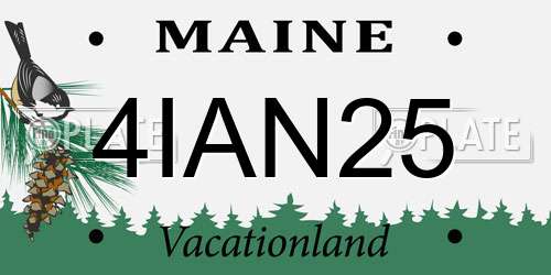 4IAN25 Maine License Plate
