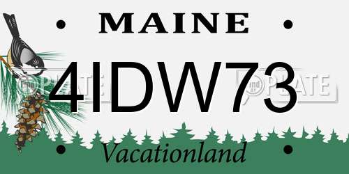 4IDW73 Maine License Plate