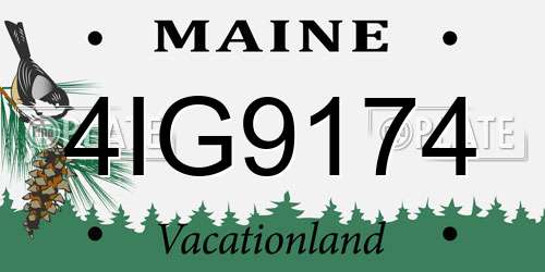 4IG9174 Maine License Plate