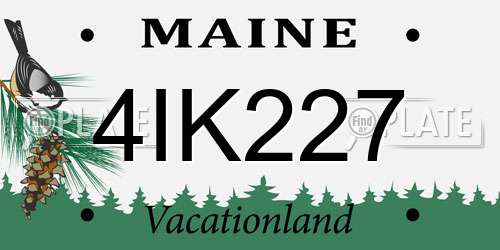 4IK227 Maine License Plate