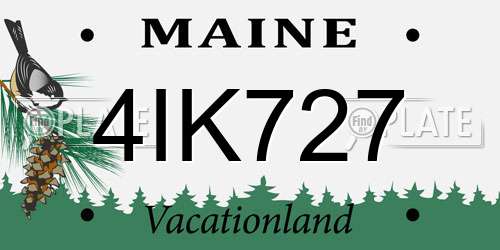 4IK727 Maine License Plate
