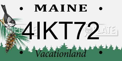 4IKT72 Maine License Plate