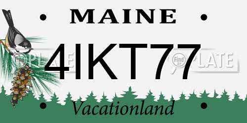 4IKT77 Maine License Plate