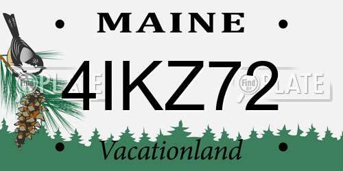 4IKZ72 Maine License Plate