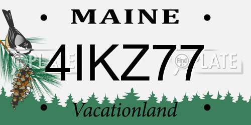 4IKZ77 Maine License Plate