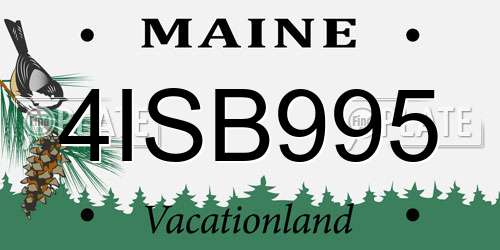 4ISB995 Maine License Plate