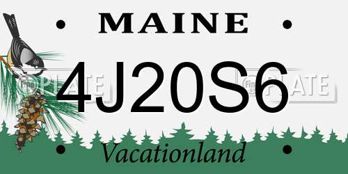 4J20S6 Maine License Plate