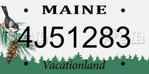 4J51283 Maine License Plate