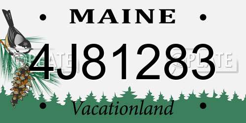 4J81283 Maine License Plate