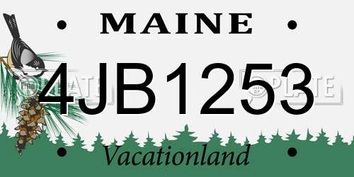 4JB1253 Maine License Plate