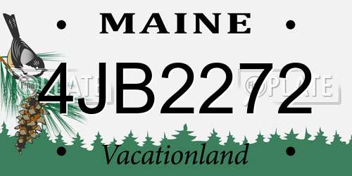 4JB2272 Maine License Plate