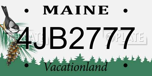 4JB2777 Maine License Plate