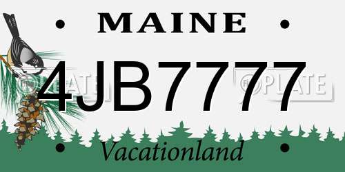 4JB7777 Maine License Plate