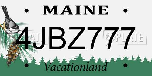 4JBZ777 Maine License Plate
