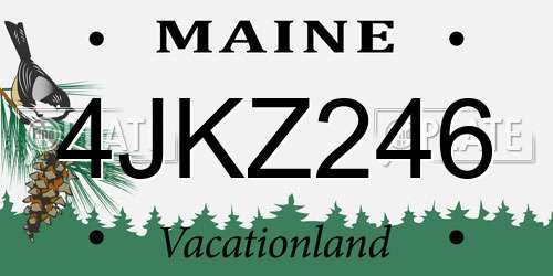 4JKZ246 Maine License Plate