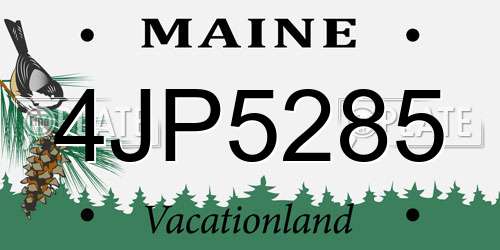 4JP5285 Maine License Plate