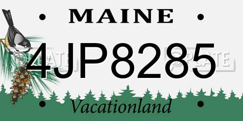 4JP8285 Maine License Plate