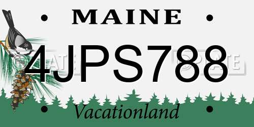 4JPS788 Maine License Plate