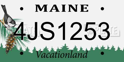 4JS1253 Maine License Plate