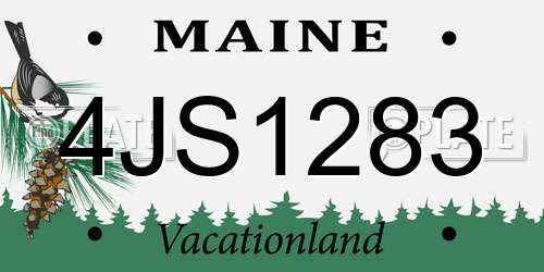 4JS1283 Maine License Plate