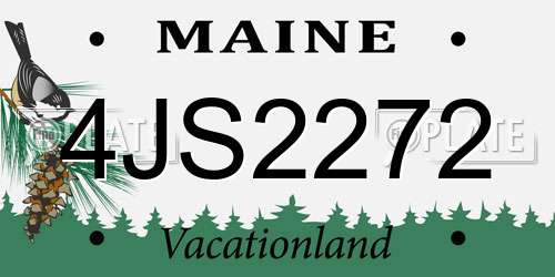4JS2272 Maine License Plate