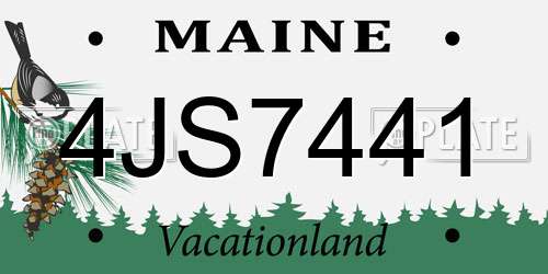 4JS7441 Maine License Plate