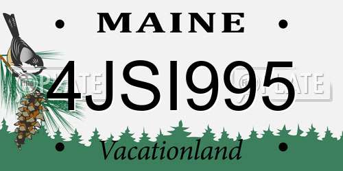 4JSI995 Maine License Plate