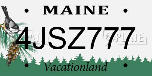 4JSZ777 Maine License Plate