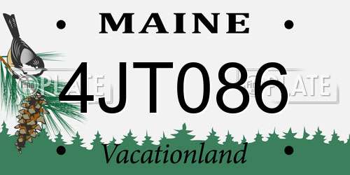 4JT086 Maine License Plate
