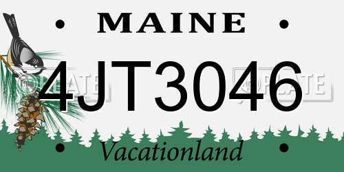 4JT3046 Maine License Plate