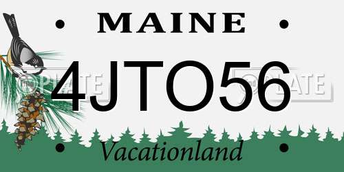 4JTO56 Maine License Plate
