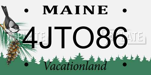 4JTO86 Maine License Plate