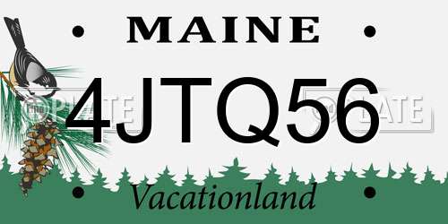 4JTQ56 Maine License Plate