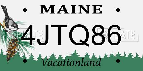 4JTQ86 Maine License Plate
