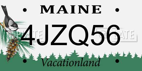 4JZQ56 Maine License Plate