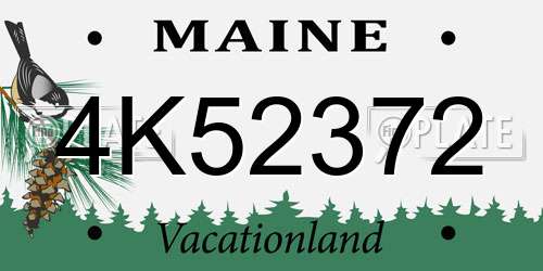 4K52372 Maine License Plate