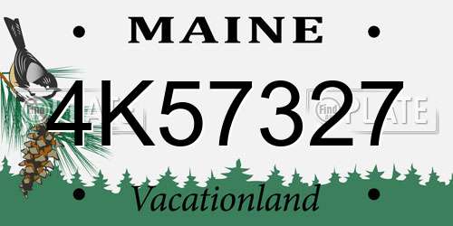 4K57327 Maine License Plate