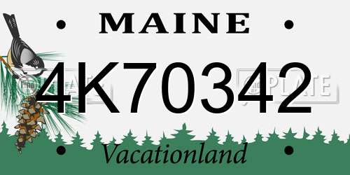 4K70342 Maine License Plate