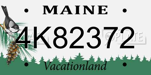 4K82372 Maine License Plate