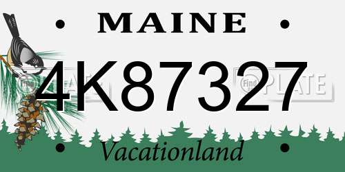 4K87327 Maine License Plate