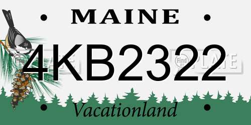 4KB2322 Maine License Plate