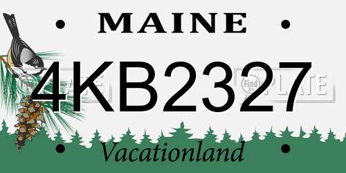 4KB2327 Maine License Plate