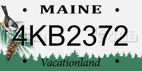 4KB2372 Maine License Plate
