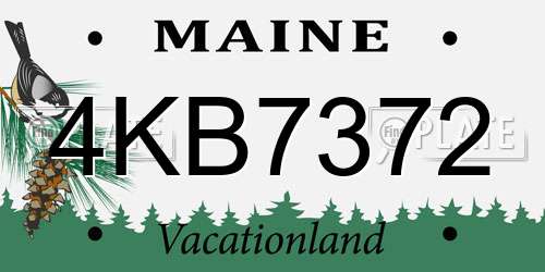 4KB7372 Maine License Plate