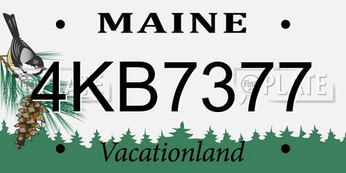 4KB7377 Maine License Plate