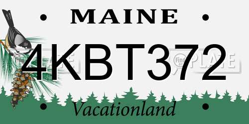4KBT372 Maine License Plate