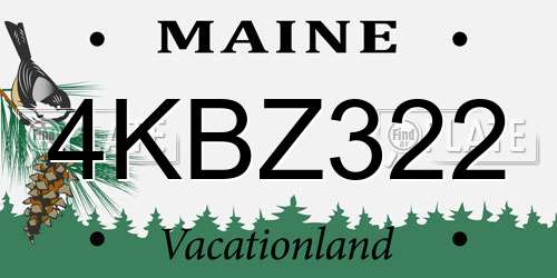 4KBZ322 Maine License Plate